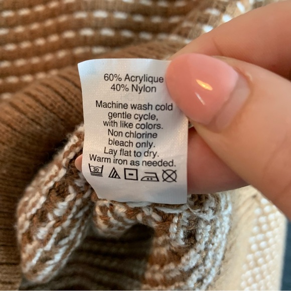 J. Crew Turtleneck Textured Tan and White Long Sleeve Sweater, size S - Picture 5 of 9